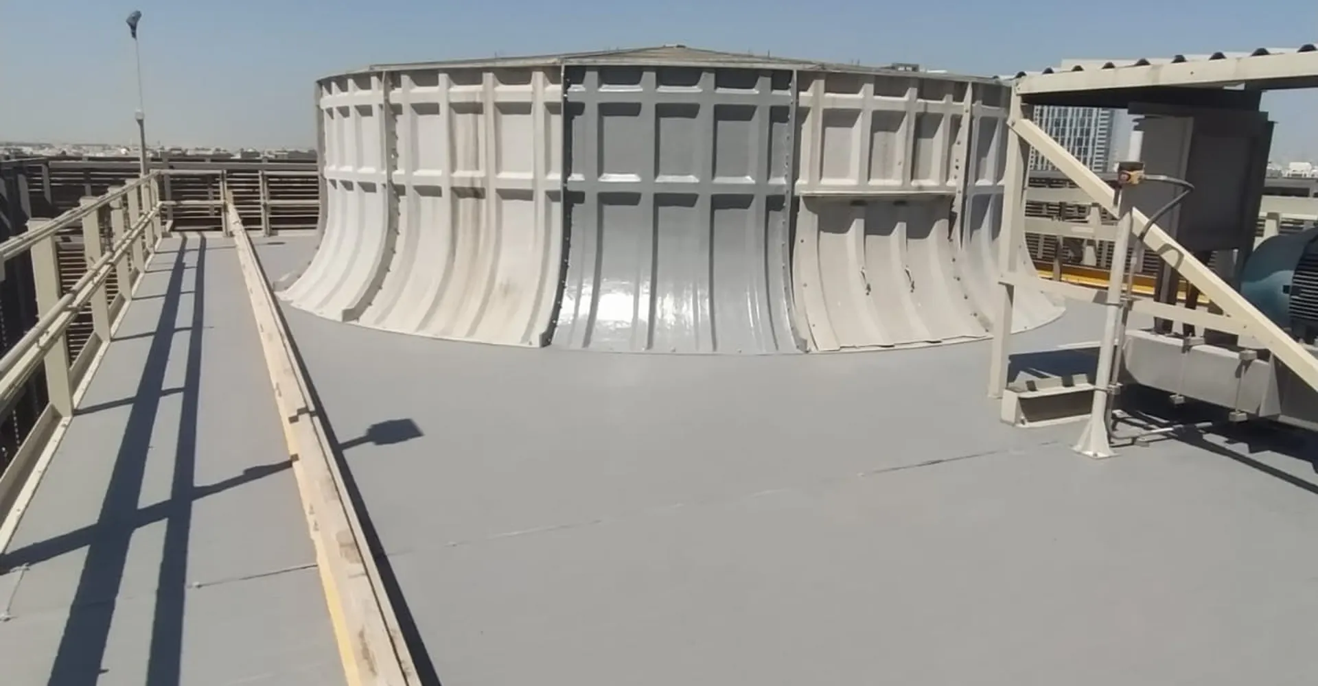 Large GRP basin structure with internal walls